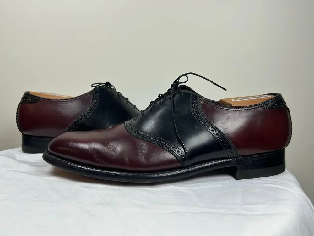 Florsheim Burgundy/Black Plain Toe Saddle Oxford men Size: 11 dress shoes office